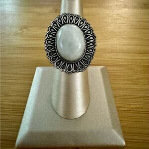 White Quartz Crystal Ring